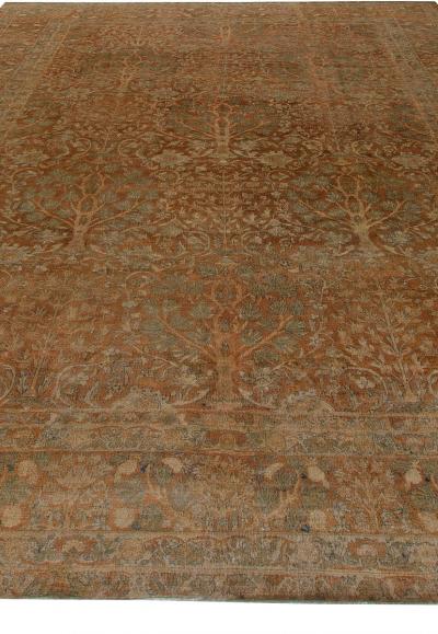 Fine Antique Indian Brown Handmade Wool Rug
