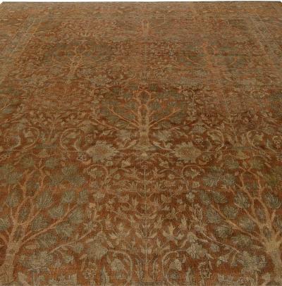 Fine Antique Indian Brown Handmade Wool Rug
