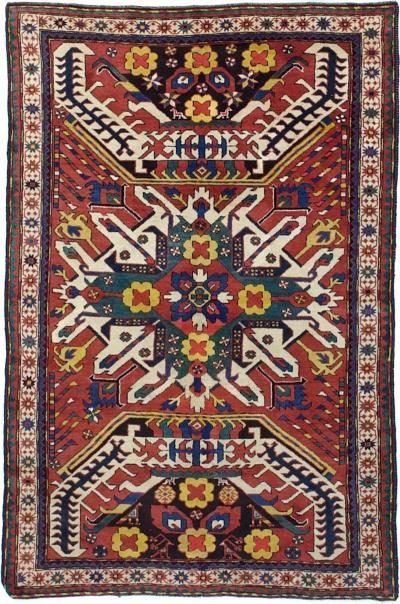Fine Antique Kazak Wool Rug 4 9 x 7 2 