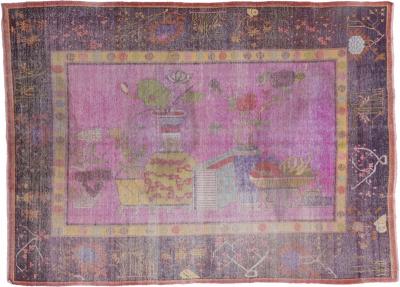 Fine Antique Khotan Silk Rug 5 7 x 7 9 