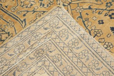 Fine Antique Kirman Botanic Handmade Wool Rug Size Adjusted 