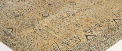 Fine Antique Kirman Botanic Handmade Wool Rug Size Adjusted 