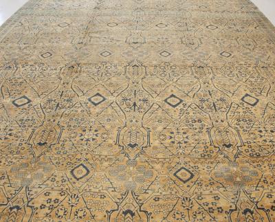 Fine Antique Kirman Botanic Handmade Wool Rug Size Adjusted 