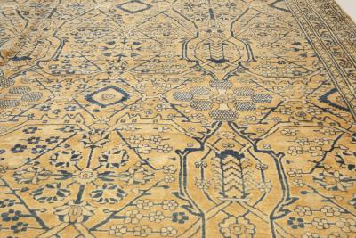 Fine Antique Kirman Botanic Handmade Wool Rug Size Adjusted 