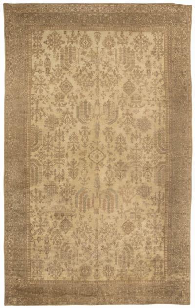 Fine Antique Oushak Handmade Wool Carpet
