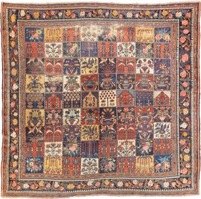 Fine Antique Persian Bakhtiari Rug 10 x 11 x 11 x 3 