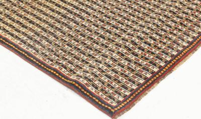 Fine Antique Persian Feraghan Handmade Wool Runner in Beige Blue Brown Red