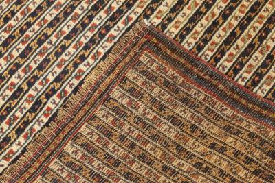 Fine Antique Persian Feraghan Handmade Wool Runner in Beige Blue Brown Red