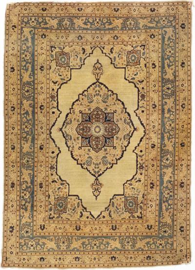 Fine Antique Persian Haji Jalili Tabriz Wool Rug 4 x 0 x 5 x 9 