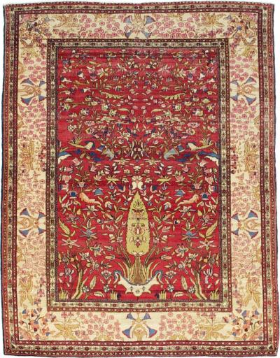 Fine Antique Persian Isfahan Rug 4 7 x 6 0 