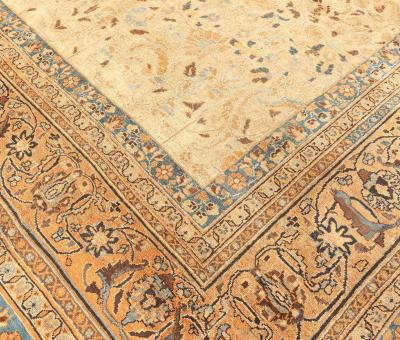 Fine Antique Persian Khorassan Botanic Handmade Wool Rug