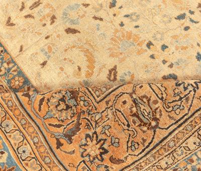Fine Antique Persian Khorassan Botanic Handmade Wool Rug