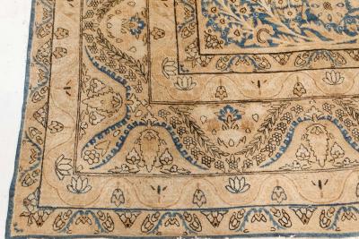Fine Antique Persian Kirman Blue Handmade Wool Carpet