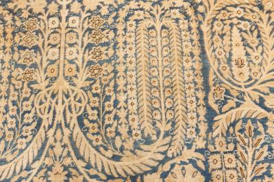 Fine Antique Persian Kirman Blue Handmade Wool Carpet