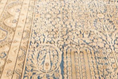 Fine Antique Persian Kirman Blue Handmade Wool Carpet