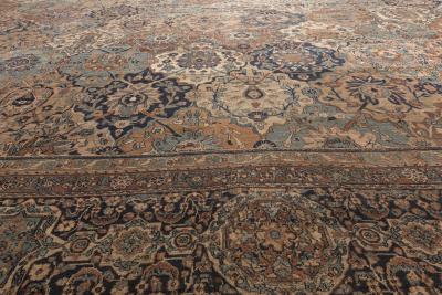 Fine Antique Persian Kirman Botanic Handmade Wool Rug