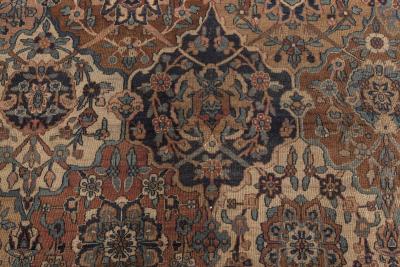Fine Antique Persian Kirman Botanic Handmade Wool Rug