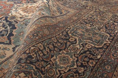 Fine Antique Persian Kirman Botanic Handmade Wool Rug