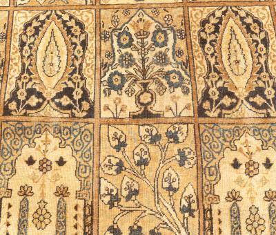 Fine Antique Persian Kirman Botanic Handmade Wool Rug