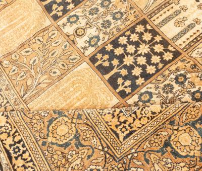 Fine Antique Persian Kirman Botanic Handmade Wool Rug