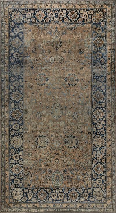 Fine Antique Persian Kirman Handmade Wool Carpet Size Adjusted 