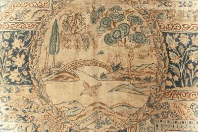 Fine Antique Persian Kirman Handmade Wool Rug