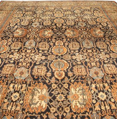 Fine Antique Persian Malayer Bold Handmade Wool Rug Size Adjusted 