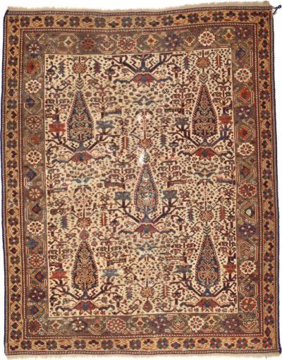 Fine Antique Persian Malayer Wool Rug 4 1 x 5 3 