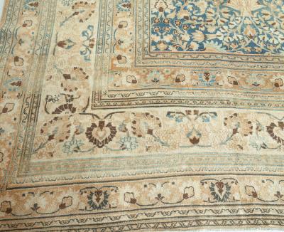 Fine Antique Persian Mashad Handmade Wool Rug