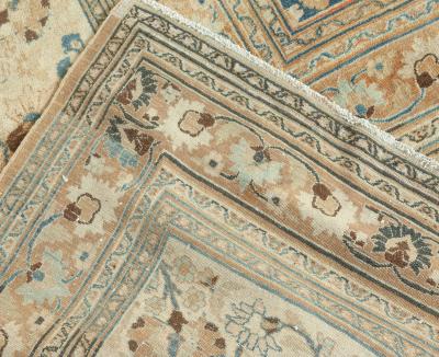 Fine Antique Persian Mashad Handmade Wool Rug