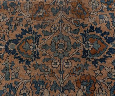 Fine Antique Persian Meshad Botanic Handmade Wool Rug