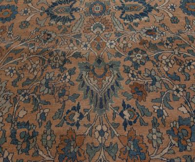 Fine Antique Persian Meshad Botanic Handmade Wool Rug