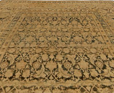Fine Antique Persian Meshad Handmade Wool Rug Size Adjusted 