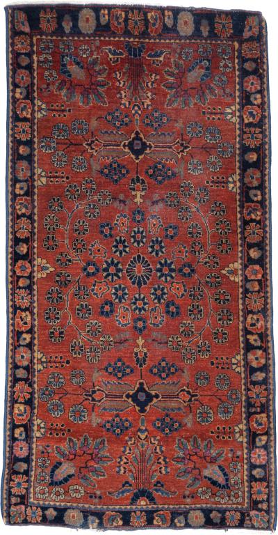 Fine Antique Persian Mohajeran Sarouk Rug 25 x 49
