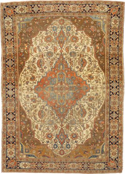 Fine Antique Persian Mohtasham Kashan Rug 4 7 x 6 5 