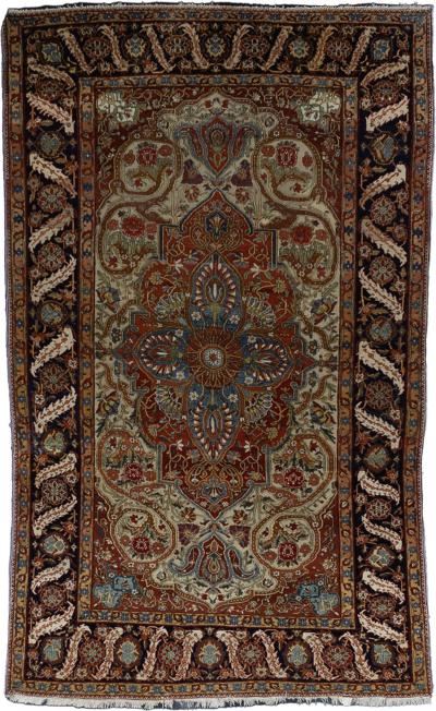 Fine Antique Persian Mohtasham Kashan Wool Rug 4 5 x 7 9 