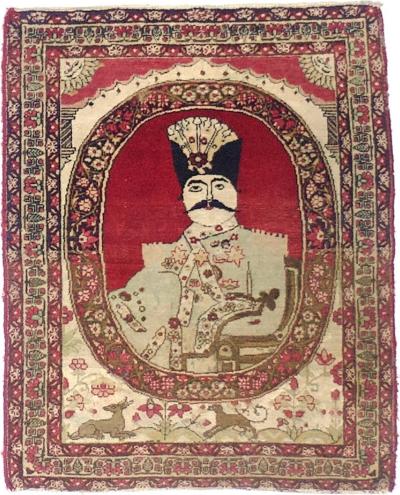 Fine Antique Persian Pictorial Lavar Kerman Rug 2 0 x 2 6 