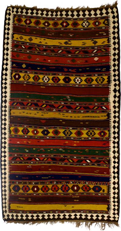 Fine Antique Persian Qashqai Tribal Kilim Rug 510 x 110 