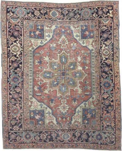 Fine Antique Persian Serapi Wool Rug 4 x 9 x 5 x 9 