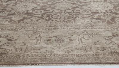 Fine Antique Persian Sultanabad Brown Handmade Wool Rug