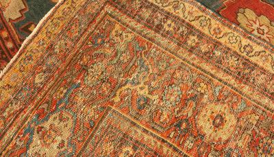 Fine Antique Persian Sultanabad Red Blue Yellow Rug