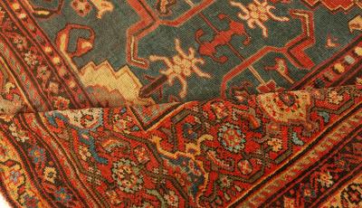 Fine Antique Persian Sultanabad Red Blue Yellow Rug