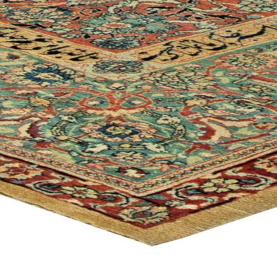 Fine Antique Persian Tabriz Animal Botanic Handwoven Wool Carpet