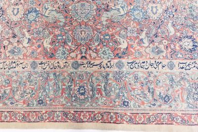 Fine Antique Persian Tabriz Animal Botanic Handwoven Wool Carpet