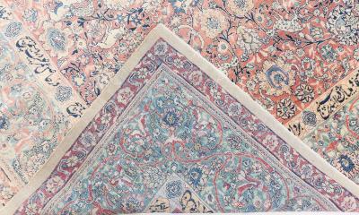 Fine Antique Persian Tabriz Animal Botanic Handwoven Wool Carpet