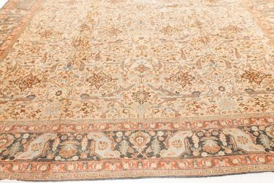 Fine Antique Persian Tabriz Botanic Design Handmade Wool Rug