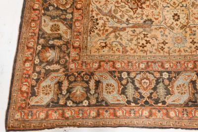 Fine Antique Persian Tabriz Botanic Design Handmade Wool Rug