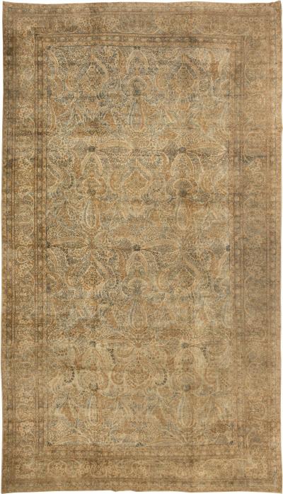 Fine Antique Persian Tabriz Botanic Handmade Wool Rug