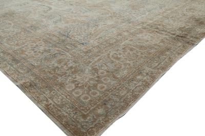 Fine Antique Persian Tabriz Botanic Handmade Wool Rug