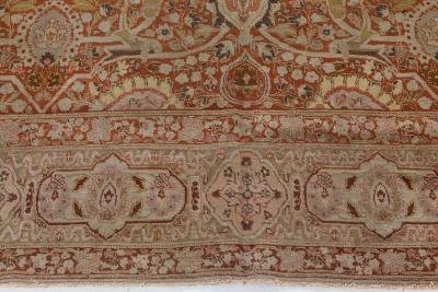 Fine Antique Persian Tabriz Hand Knotted Wool Rug